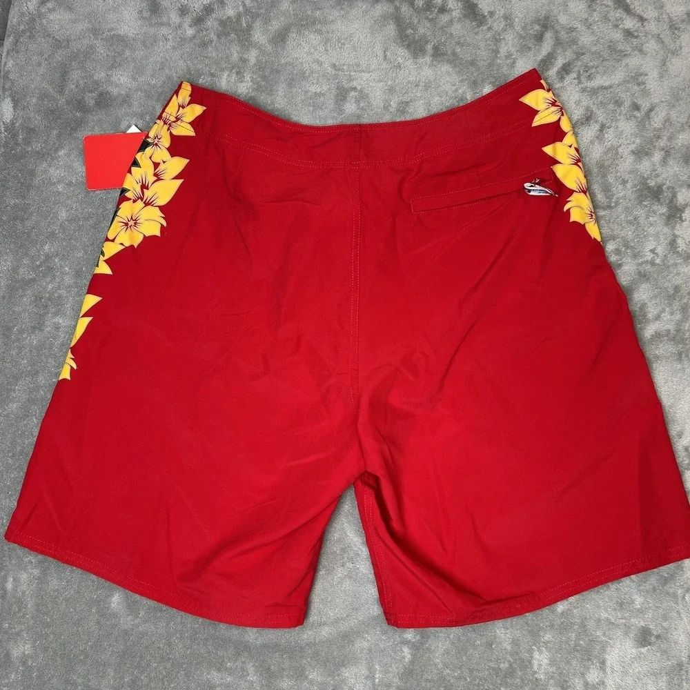 2-Pack Quiksilver Boardshorts Mens Size 36 Red Floral Surf Swim Beach Trunks-NWT